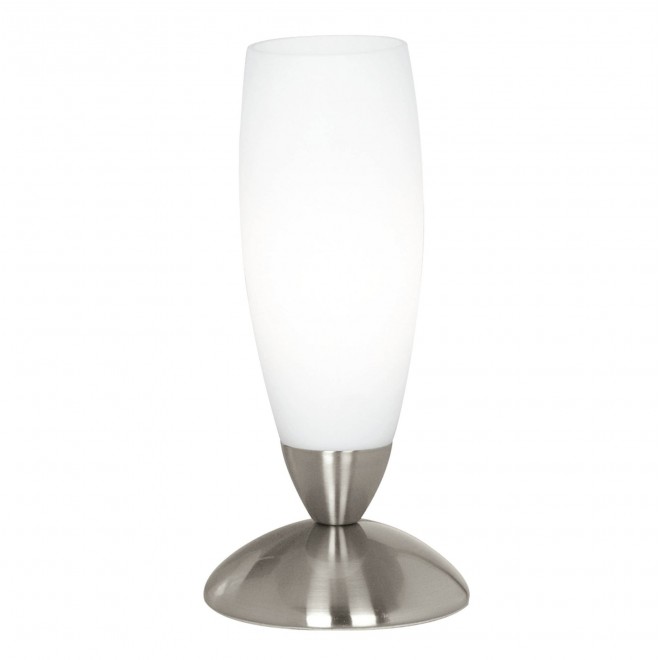EGLO 82305 | Slim Eglo asztali lámpa 22cm vezeték kapcsoló 1x E14 matt nikkel, fehér