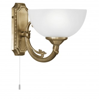 EGLO 82751 | Savoy Eglo falikar lámpa húzókapcsoló 1x E14 bronz, fehér