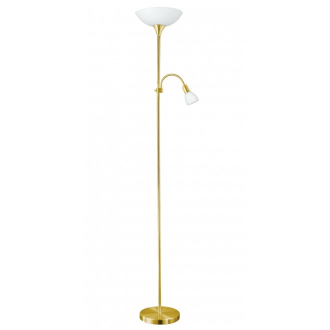 EGLO 82843 | UP2 Eglo álló lámpa 176,5cm vezeték kapcsoló flexibilis 1x E27 + 1x E14 sárgaréz, fehér