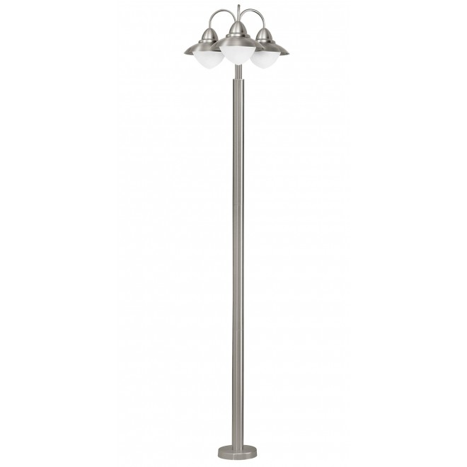 EGLO 83971 | Sidney Eglo álló lámpa 200cm 3x E27 IP44 nemesacél, rozsdamentes acél, szatén