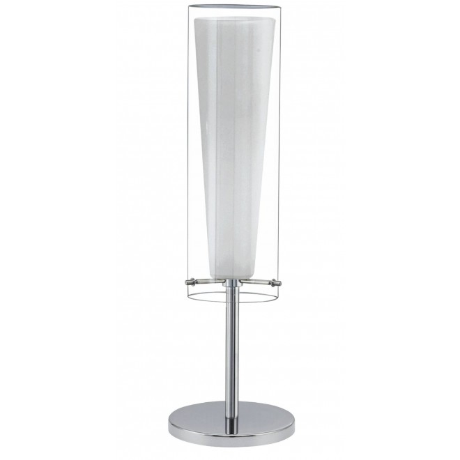 EGLO 89835 | Pinto Eglo asztali lámpa 50cm vezeték kapcsoló 1x E27 króm, fehér, átlátszó