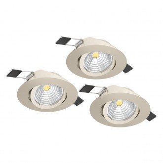 EGLO 900746 | Saliceto Eglo beépíthető lámpa kerek szabályozható fényerő, 3 darabos szett, billenthető Ø88mm 3x LED 1350lm 2700K szatén nikkel