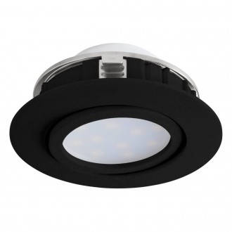 EGLO 900748 | Pineda Eglo beépíthető lámpa kerek szabályozható fényerő, billenthető Ø84mm 1x LED 500lm 3000K fekete
