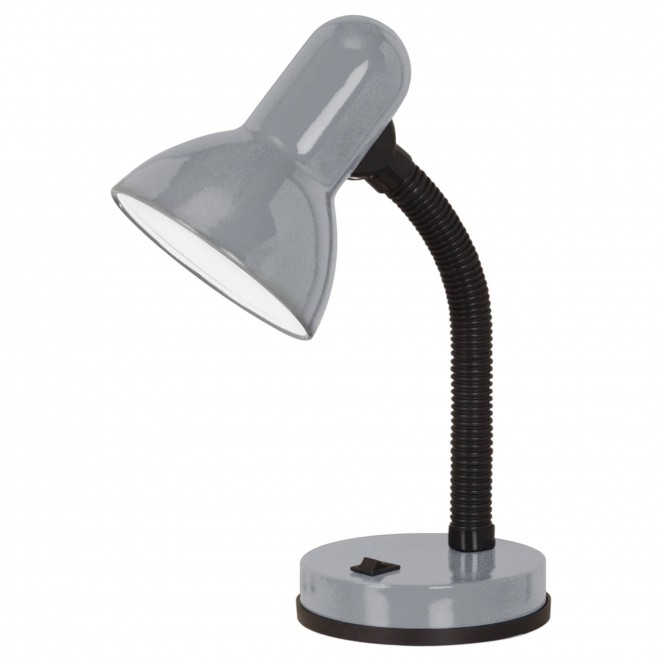 EGLO 90977 | Basic Eglo asztali lámpa 30cm kapcsoló flexibilis 1x E27 ezüst, fekete, fehér