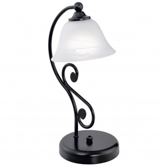 EGLO 91007 | Murcia Eglo asztali lámpa 37cm vezeték kapcsoló 1x E14 fekete, alabástrom, fehér
