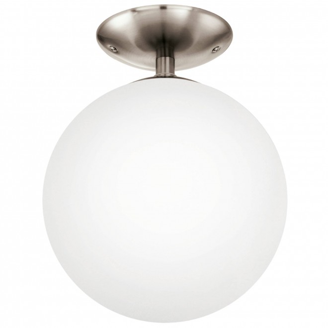 EGLO 91589 | Rondo Eglo mennyezeti lámpa gömb 1x E27 matt nikkel, matt opál