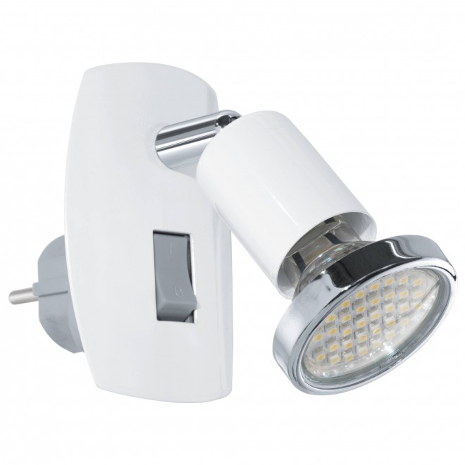 EGLO 92925 | Mini-4 Eglo konnektorlámpa lámpa kapcsoló elforgatható alkatrészek 1x GU10 240lm 3000K fehér, króm