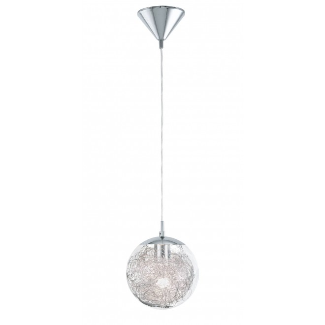 EGLO 93073 | Luberio Eglo függeszték lámpa gömb 1x E27 króm, alumínium, áttetsző