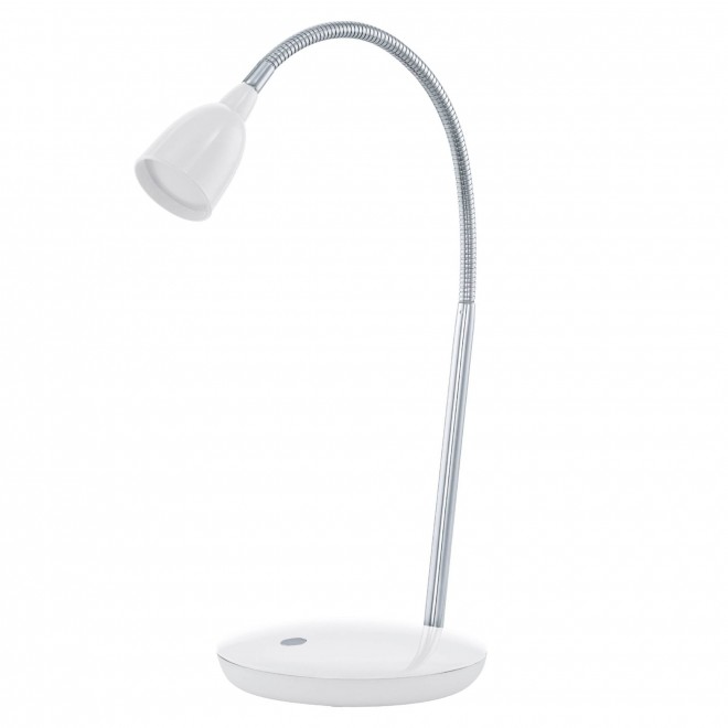 EGLO 93078 | Durengo Eglo asztali lámpa 38cm kapcsoló flexibilis 1x LED 230lm 3000K fehér, króm