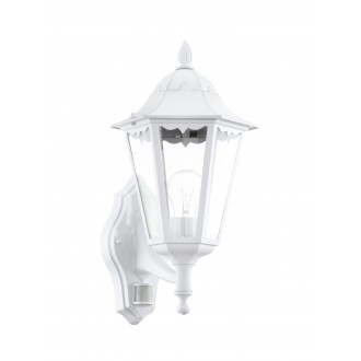 EGLO 93447 | Navedo Eglo falikar lámpa mozgásérzékelő 1x E27 IP44 fehér, áttetsző