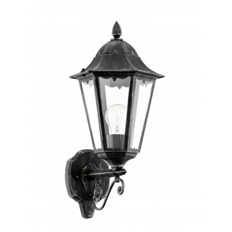 EGLO 93457 | Navedo Eglo falikar lámpa 1x E27 IP44 fekete, antikolt ezüst, áttetsző