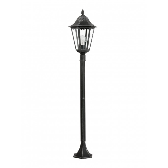 EGLO 93463 | Navedo Eglo álló lámpa 120cm 1x E27 IP44 fekete, antikolt ezüst, áttetsző