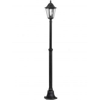 EGLO 93464 | Navedo Eglo álló lámpa 200cm 1x E27 IP44 fekete, antikolt ezüst, áttetsző