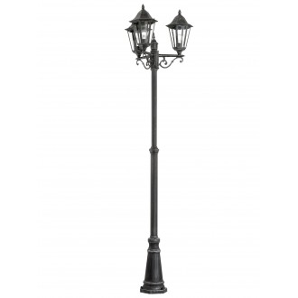 EGLO 93465 | Navedo Eglo álló lámpa 220cm 3x E27 IP44 fekete, antikolt ezüst, áttetsző