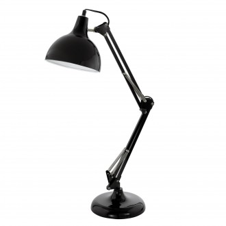 EGLO 94697 | Borgillio Eglo asztali lámpa 71cm vezeték kapcsoló elforgatható alkatrészek 1x E27 fekete, fehér