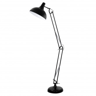 EGLO 94698 | Borgillio Eglo álló lámpa 190cm taposókapcsoló elforgatható alkatrészek 1x E27 fekete, fehér