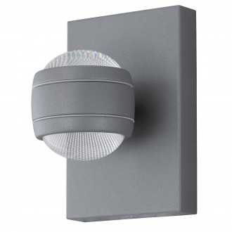 EGLO 94796 | Sesimba Eglo fali lámpa 2x LED 560lm 3000K IP44 ezüst, átlátszó