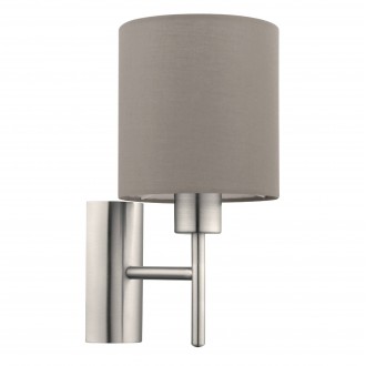 EGLO 94925 | Eglo-Pasteri-T Eglo falikar lámpa kapcsoló 1x E27 matt taupe, fehér, matt nikkel