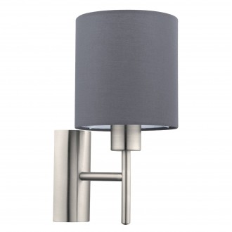 EGLO 94926 | Eglo-Pasteri-G Eglo falikar lámpa kapcsoló 1x E27 matt szürke, fehér, matt nikkel