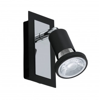 EGLO 94963 | Sarria Eglo spot lámpa kapcsoló elforgatható alkatrészek 1x GU10 345lm 3000K fekete, króm