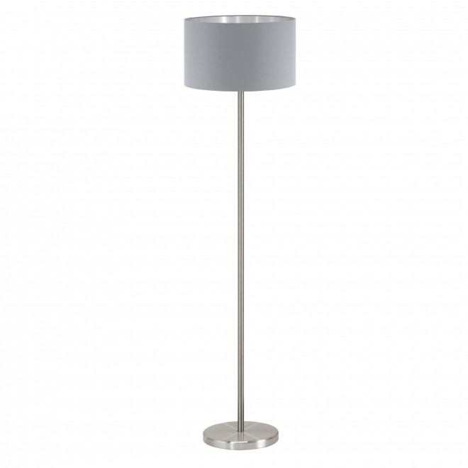 EGLO 95173 | Eglo-Maserlo-GS Eglo álló lámpa kerek 151cm taposókapcsoló 1x E27 szürke, ezüst, matt nikkel