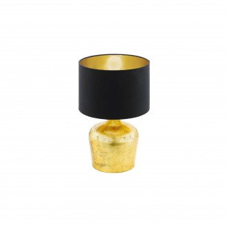 EGLO 95386 | Manalba Eglo asztali lámpa 38cm vezeték kapcsoló 1x E27 arany, fekete