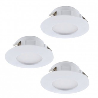 EGLO 95814 | Pineda Eglo beépíthető lámpa szabályozható fényerő, 3 darabos szett Ø78mm 3x LED 1500lm 3000K fehér