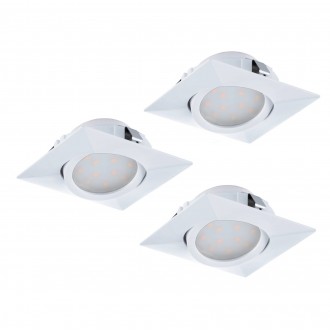 EGLO 95844 | Pineda Eglo beépíthető lámpa négyzet 3 darabos szett, billenthető 84x84mm 3x LED 1500lm 3000K fehér
