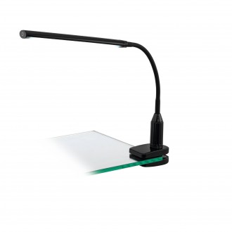 EGLO 96437 | Laroa Eglo csiptetős lámpa fényerőszabályzós érintőkapcsoló flexibilis, szabályozható fényerő 1x LED 550lm 4000K fekete, opál