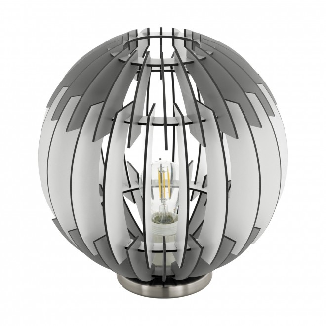 EGLO 96975 | Olmero Eglo asztali lámpa 31,5cm vezeték kapcsoló 1x E27 matt nikkel, szürke, fehér