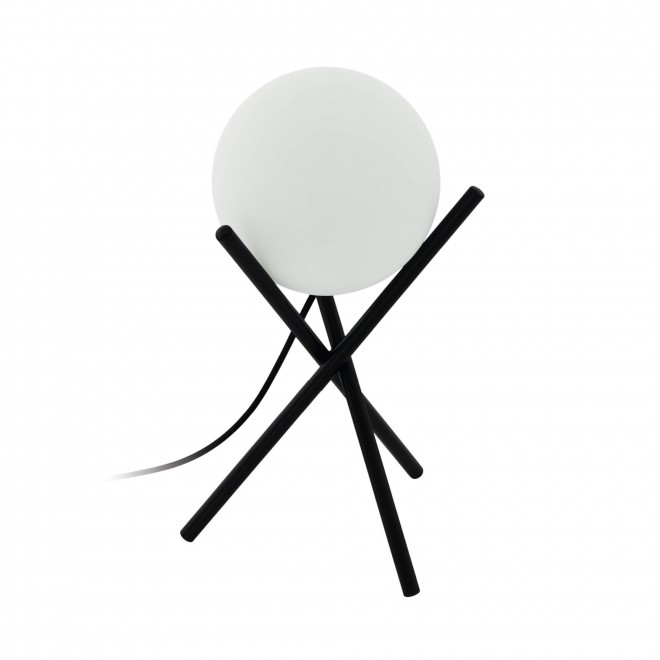 EGLO 97333 | Castellato Eglo asztali lámpa 33cm vezeték kapcsoló 1x E14 fekete, matt opál
