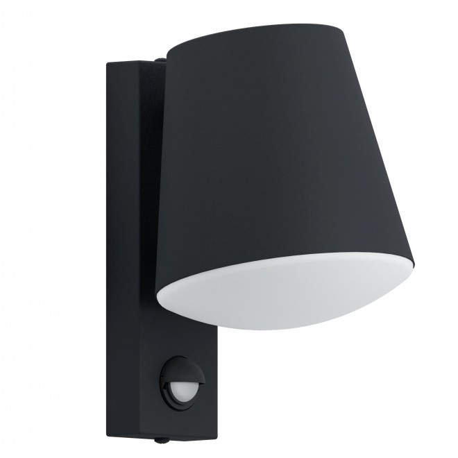 EGLO 97451 | Caldiero Eglo fali lámpa mozgásérzékelő 1x E27 IP44 antracit, fehér