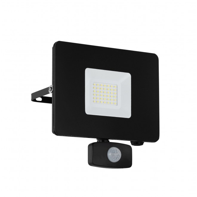 EGLO 97462 | Faedo Eglo fényvető lámpa mozgásérzékelő, fényérzékelő szenzor - alkonykapcsoló elforgatható alkatrészek 1x LED 2750lm 4000K IP44 fekete, áttetsző