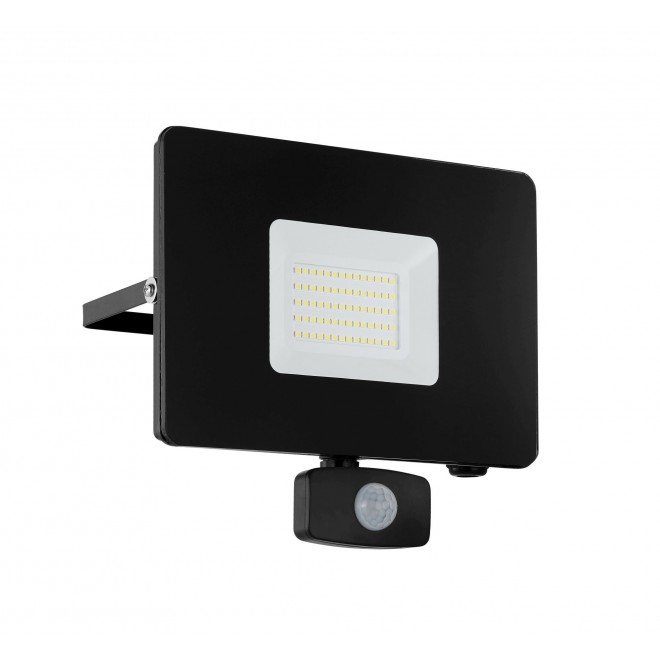 EGLO 97463 | Faedo Eglo fényvető lámpa mozgásérzékelő, fényérzékelő szenzor - alkonykapcsoló elforgatható alkatrészek 1x LED 4800lm 4000K IP44 fekete, áttetsző