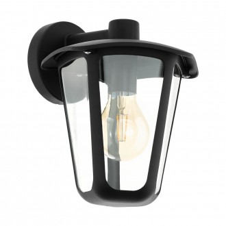 EGLO 98121 | Monreale Eglo falikar lámpa 1x E27 IP44 fekete, átlátszó