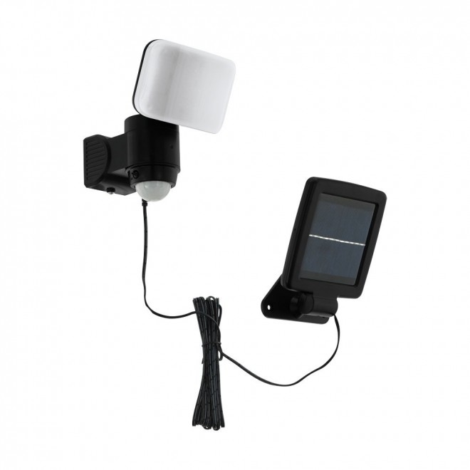 EGLO 98195 | Casabas Eglo falikar lámpa mozgásérzékelő napelemes/szolár, elforgatható alkatrészek 1x LED 470lm 6500K IP44 fekete, fehér