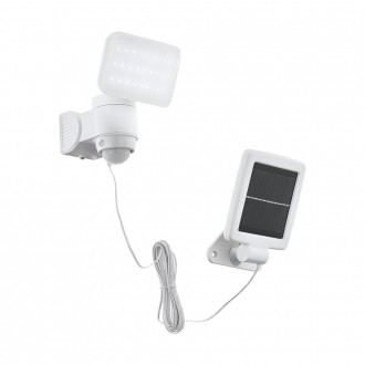EGLO 98196 | Casabas Eglo falikar lámpa mozgásérzékelő napelemes/szolár, elforgatható alkatrészek 1x LED 470lm 6500K IP44 fehér, fekete
