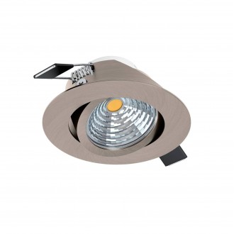 EGLO 98303 | Saliceto Eglo beépíthető lámpa kerek szabályozható fényerő, billenthető Ø88mm 1x LED 380lm 2700K szatén nikkel