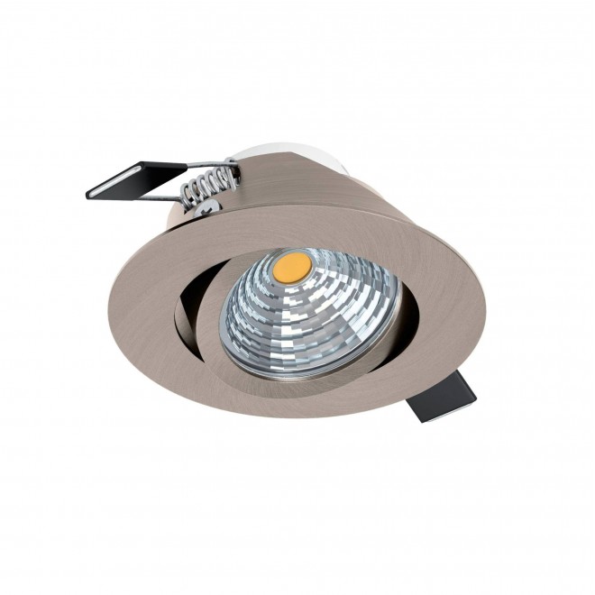 EGLO 98303 | Saliceto Eglo beépíthető lámpa kerek szabályozható fényerő, billenthető Ø88mm 1x LED 380lm 2700K szatén nikkel
