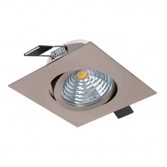 EGLO 98304 | Saliceto Eglo beépíthető lámpa négyzet szabályozható fényerő, billenthető 88x88mm 1x LED 380lm 2700K szatén nikkel