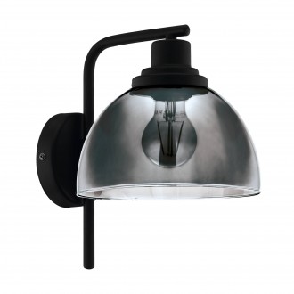 EGLO 98385 | Beleser Eglo falikar lámpa 1x E27 fekete, áttetsző fekete