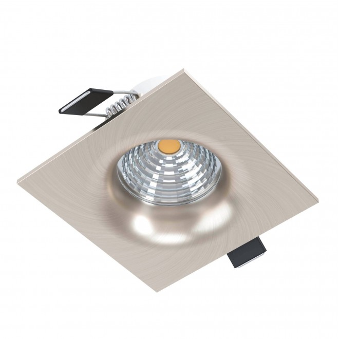 EGLO 98472 | Saliceto Eglo beépíthető lámpa négyzet szabályozható fényerő 88x88mm 1x LED 380lm 3000K szatén nikkel, áttetsző