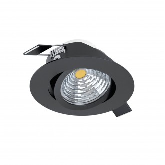 EGLO 98609 | Saliceto Eglo beépíthető lámpa kerek szabályozható fényerő, billenthető Ø88mm 1x LED 380lm 2700K fekete