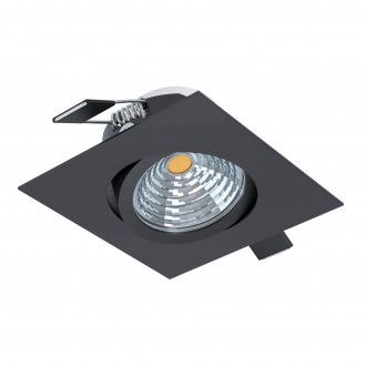 EGLO 98611 | Saliceto Eglo beépíthető lámpa négyzet szabályozható fényerő, billenthető 88x88mm 1x LED 380lm 2700K fekete