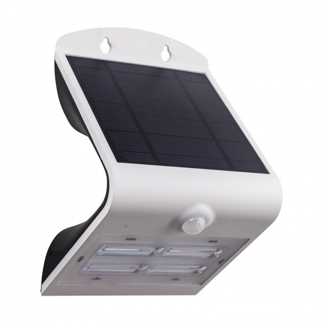 EGLO 98757 | Lamozzo Eglo fali lámpa mozgásérzékelő, fényérzékelő szenzor - alkonykapcsoló napelemes/szolár, irányfény 1x LED 440lm 4000/3000K IP44 fehér, átlátszó