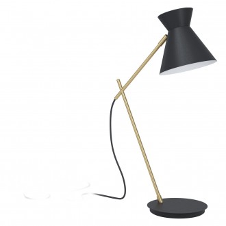 EGLO 98864 | Amezaga Eglo asztali lámpa 57,5cm kapcsoló elforgatható alkatrészek 1x E27 fekete, sárgaréz, fehér
