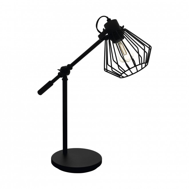 EGLO 99019 | Tabillano-1 Eglo asztali lámpa 47,5cm vezeték kapcsoló elforgatható alkatrészek 1x E27 fekete