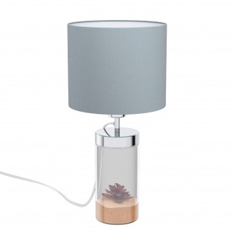 EGLO 99289 | Lidsing Eglo asztali lámpa 48cm vezeték kapcsoló 1x E27 átlátszó, szürke, natúr