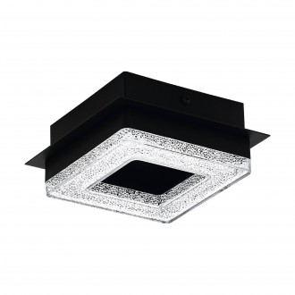 EGLO 99324 | Fradelo Eglo fali, mennyezeti lámpa négyzet 1x LED 400lm 3000K fekete, átlátszó, kristály hatás