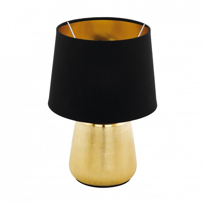 EGLO 99331 | Manalba-1 Eglo asztali lámpa 30cm vezeték kapcsoló 1x E14 arany, fekete